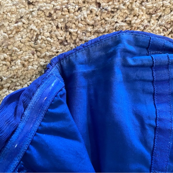 J Crew Silk Chiffon Arabella dress 00 petite Casablanca Blue - Picture 4 of 12